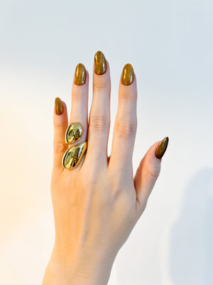 Anillo roma dorado en rodio - EKA Accesorios