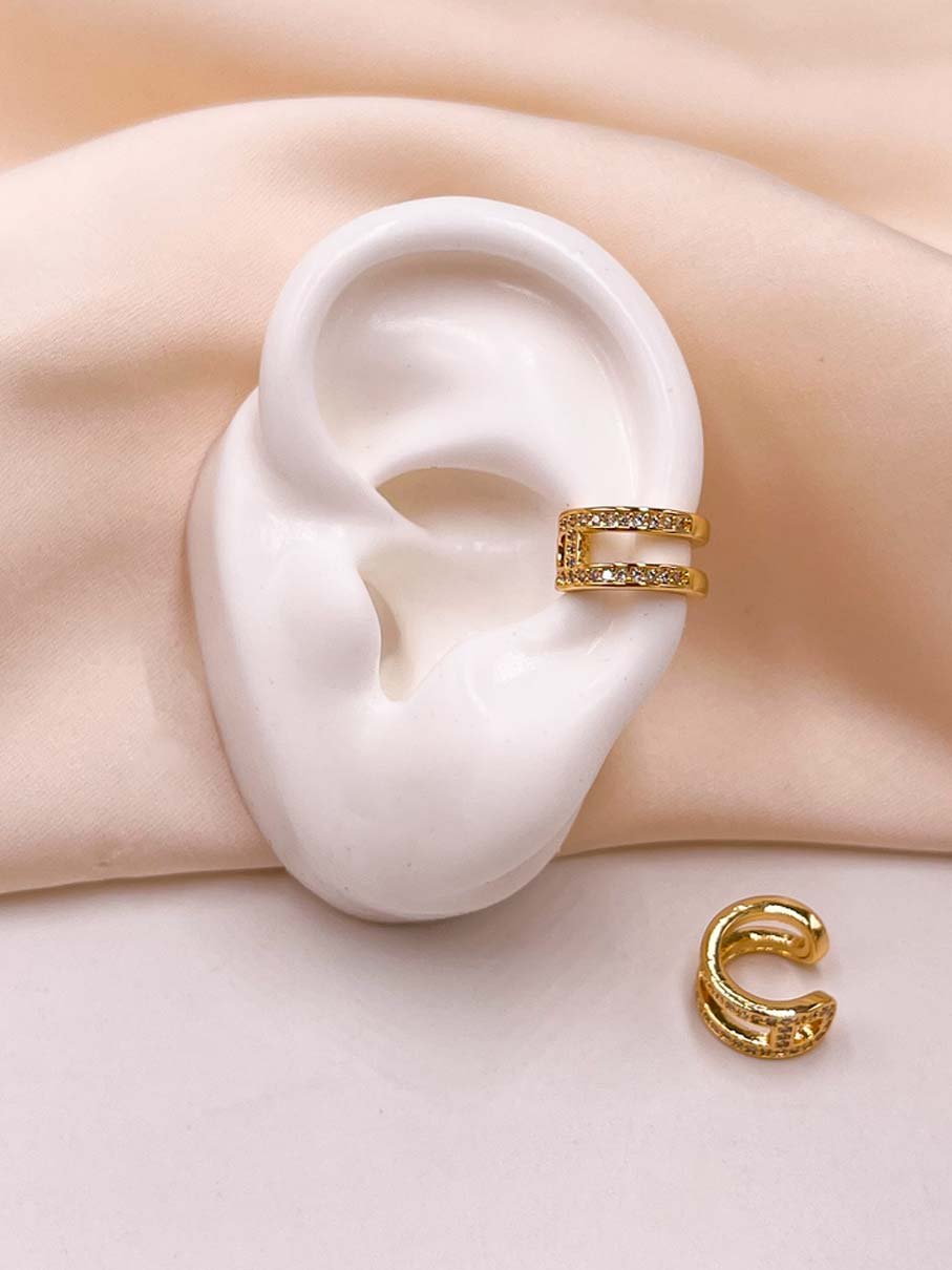 EARCUFF DOS BANDAS CON ZIRCON