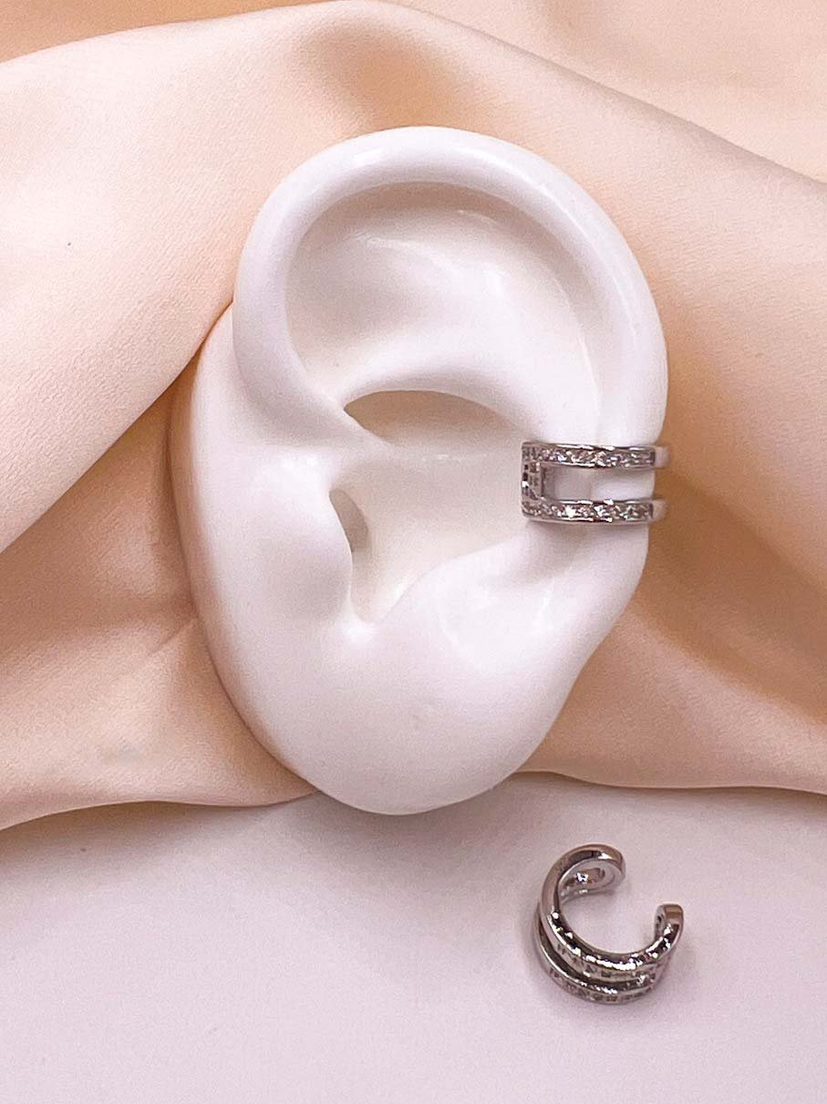 EARCUFF DOS BANDAS CON ZIRCON
